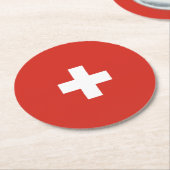 Schweiz Runder Pappuntersetzer (Angewinkelt)