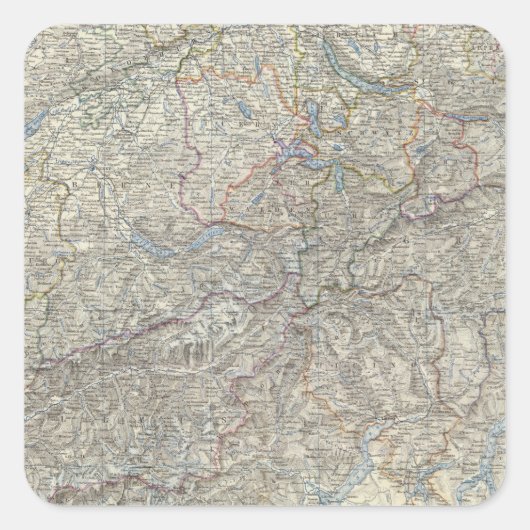 Schweiz, Savoy, Piemont Quadratischer Aufkleber (Vorderseite)