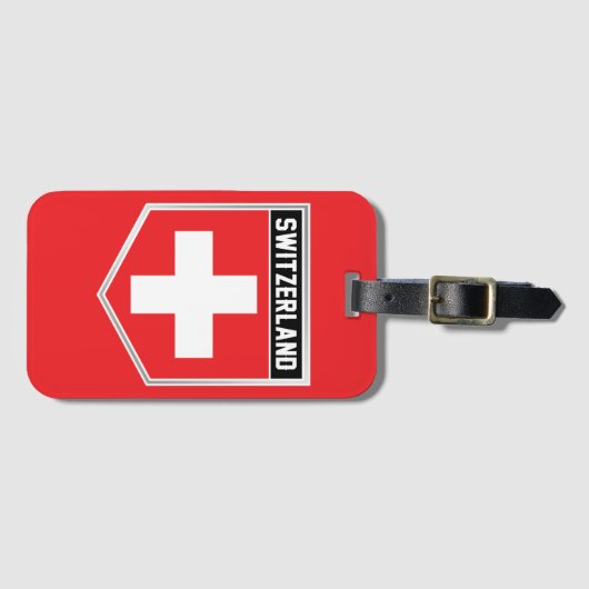Schweiz-Schild Gepäckanhänger (Vorderseite (Horizontal))