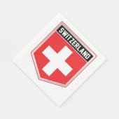 Schweiz-Schild Serviette (Ecke)