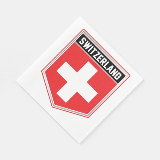 Schweiz-Schild Serviette (Ecke)