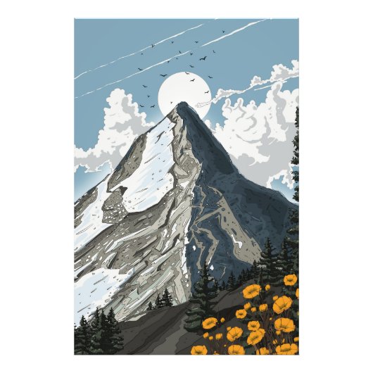 Schweiz schneebedeckter Berg Fotodruck (Vorne)