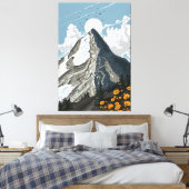 Schweiz schneebedeckter Berg Leinwanddruck (Insitu (Schlafzimmer))