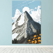 Schweiz schneebedeckter Berg Leinwanddruck (Insitu (Holzboden))