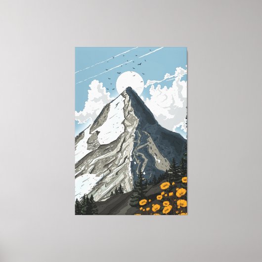 Schweiz schneebedeckter Berg Leinwanddruck (Vorderseite)