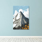 Schweiz schneebedeckter Berg Leinwanddruck (Insitu (Holzboden))