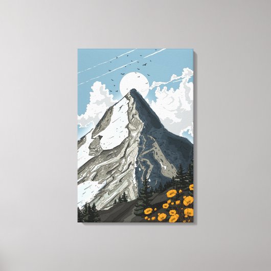 Schweiz schneebedeckter Berg Leinwanddruck (Vorderseite)