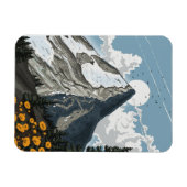 Schweiz schneebedeckter Berg Magnet (Horizontal)