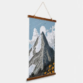 Schweiz schneebedeckter Berg Wandteppich Mit Holzrahmen (Gewinkelt)