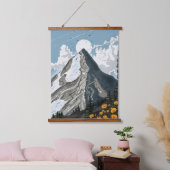 Schweiz schneebedeckter Berg Wandteppich Mit Holzrahmen (Schlafzimmer)