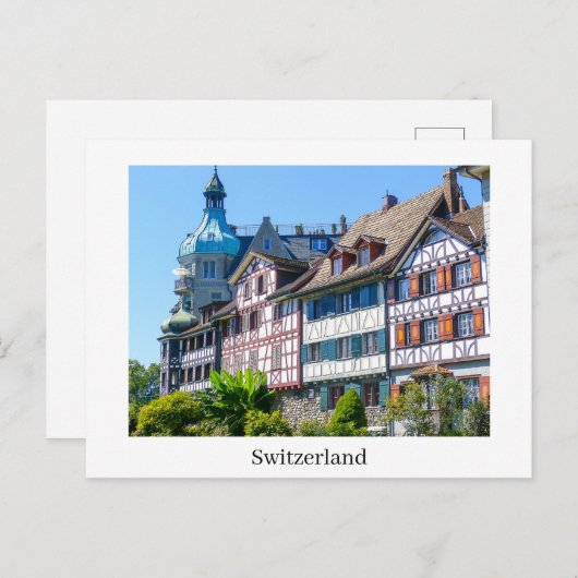 Schweiz Schöne alte Holzhäuser Postkarte (Vorne/Hinten)