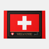 Schweiz & Schweiz Flag Haus Matten/Sport Willkomme Fußmatte (Vorderseite)