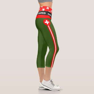 Schweiz & Schweiz Flag Mode, Fitness, Sport Capri Leggings