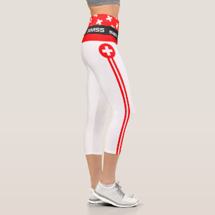 Schweiz & Schweiz Flag Mode, Fitness, Sport  Capri Leggings