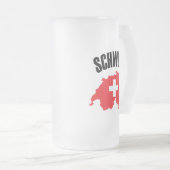Schweiz Schweiz Karte Flag Mattglas Bierglas (VorderseiteRechts)