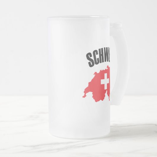 Schweiz Schweiz Karte Flag Mattglas Bierglas (VorderseiteRechts)
