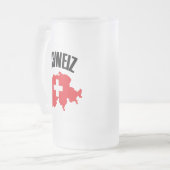 Schweiz Schweiz Karte Flag Mattglas Bierglas (Vorderseite Links)