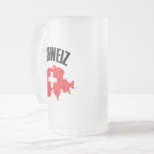 Schweiz Schweiz Karte Flag Mattglas Bierglas (Vorderseite Links)