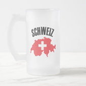 Schweiz Schweiz Karte Flag Mattglas Bierglas (Links)