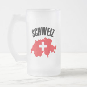 Schweiz Schweiz Karte Flag Mattglas Bierglas