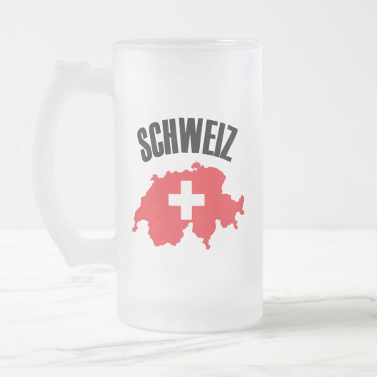 Schweiz Schweiz Karte Flag Mattglas Bierglas (Links)