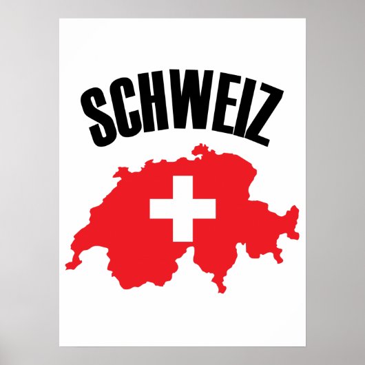 Schweiz Schweiz Karte Flag Poster (Vorne)