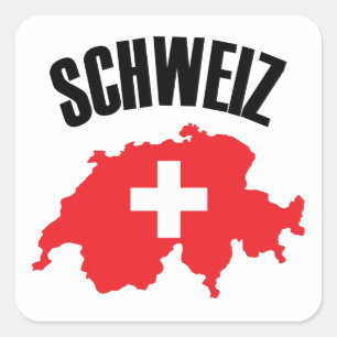 Schweiz Schweiz Karte Flag Quadratischer Aufkleber