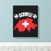 Schweiz Schweiz Map Soccer Leinwanddruck (Insitu (Holzboden))