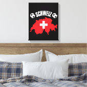 Schweiz Schweiz Map Soccer Leinwanddruck (Insitu (Schlafzimmer))