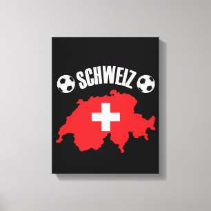 Schweiz Schweiz Map Soccer Leinwanddruck