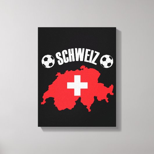 Schweiz Schweiz Map Soccer Leinwanddruck (Vorderseite)