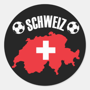 Schweiz Schweiz Map Soccer Runder Aufkleber