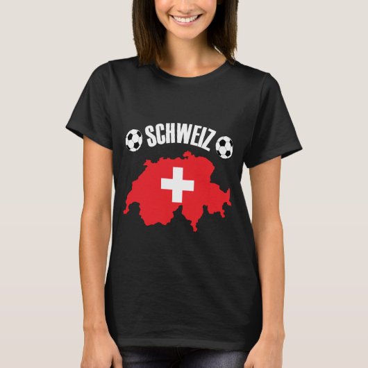 Schweiz Schweiz Map Soccer T-Shirt (Vorderseite)
