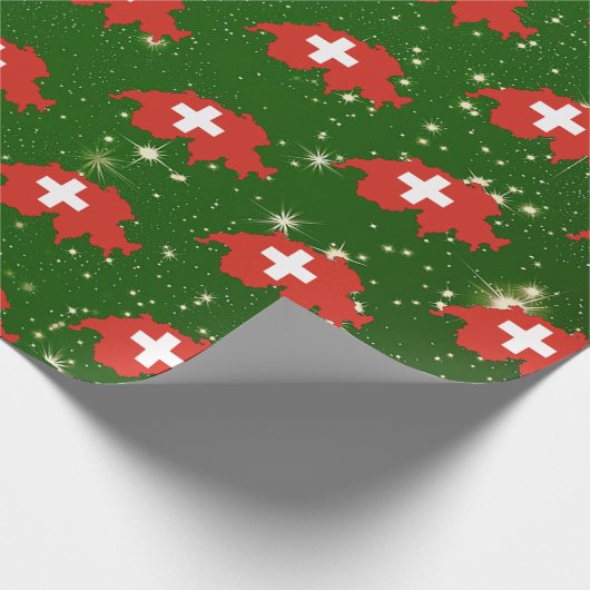 Schweiz Schweiz Schweizer Flagge Weihnachtsfeierta Geschenkpapier (Ecke)
