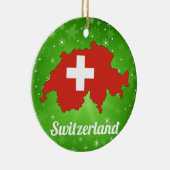 Schweiz Schweiz Schweizer Flagge Weihnachtsfeierta Keramik Ornament (Rechts)