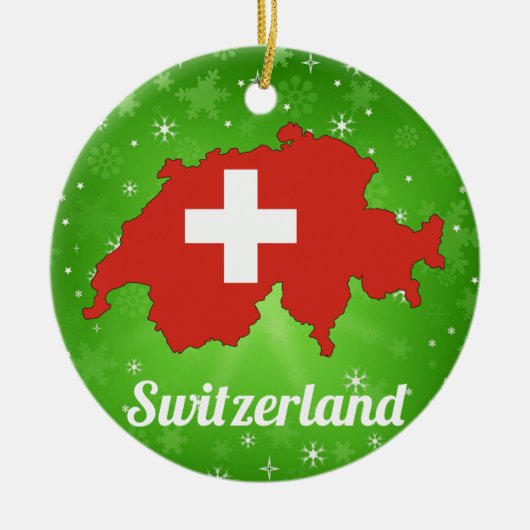 Schweiz Schweiz Schweizer Flagge Weihnachtsfeierta Keramik Ornament (Vorne)