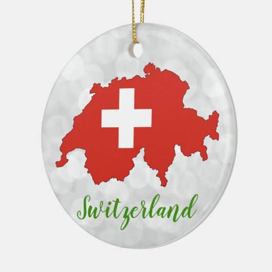 Schweiz Schweiz Schweizer Flagge Weihnachtsfeierta Keramik Ornament (Links)