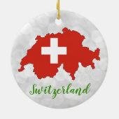Schweiz Schweiz Schweizer Flagge Weihnachtsfeierta Keramik Ornament (Hinten)