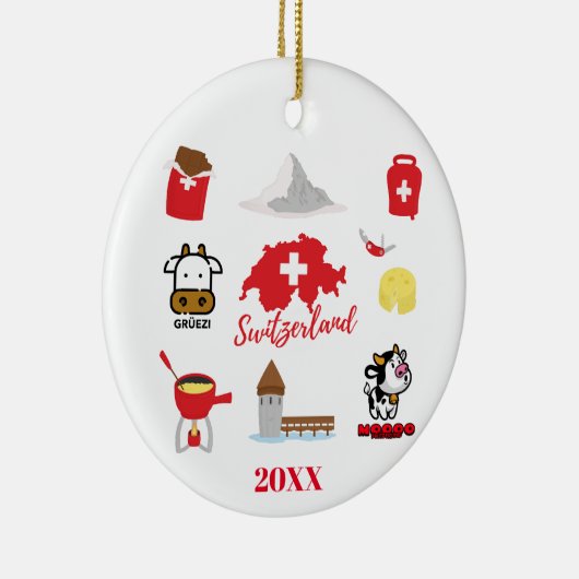 Schweiz - Schweiz Souvenir Combo Keramik Ornament (Rechts)