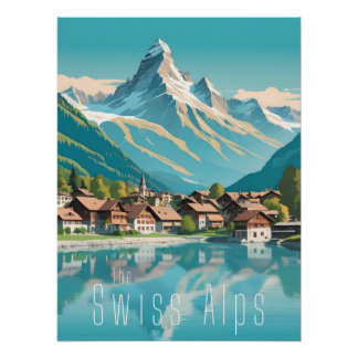 Schweiz Schweizer Alpen Matterhorn Reiseposter Poster