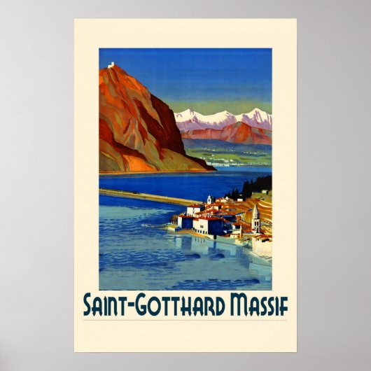Schweiz Schweizer Alpen Vintage Reise Poster (Vorne)