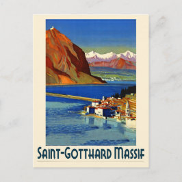 Schweiz Schweizer Alpen Vintage Reiseplakat Postkarte