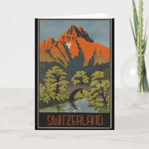 Schweiz Schweizer Alpen Vintage Reiseposter Karte