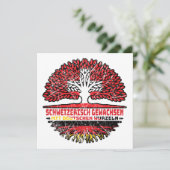 Schweiz Schweizer Deutsch Deutschland Baum Wurzel Karte (Stehend Vorderseite)