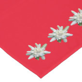 Schweiz Schweizer Edelweiss alpine Blume Rot Kurzer Tischläufer (Ecke)
