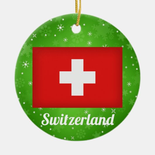 Schweiz Schweizer Fahne Weihnachten Keramik Ornament (Vorne)