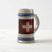 Schweiz; Schweizer Flagge Bierglas (VorderseiteRechts)