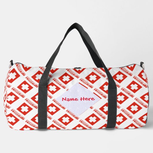 Schweiz Schweizer Flagge Gefleckte Rote Personalis Duffle Bag (Vorderseite)