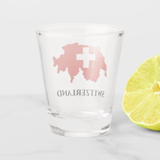 Schweiz Schweizer Flagge Karte Schnapsglas (Rückseite)