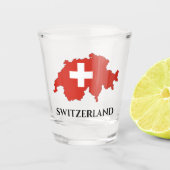 Schweiz Schweizer Flagge Karte Schnapsglas (Vorderseite)